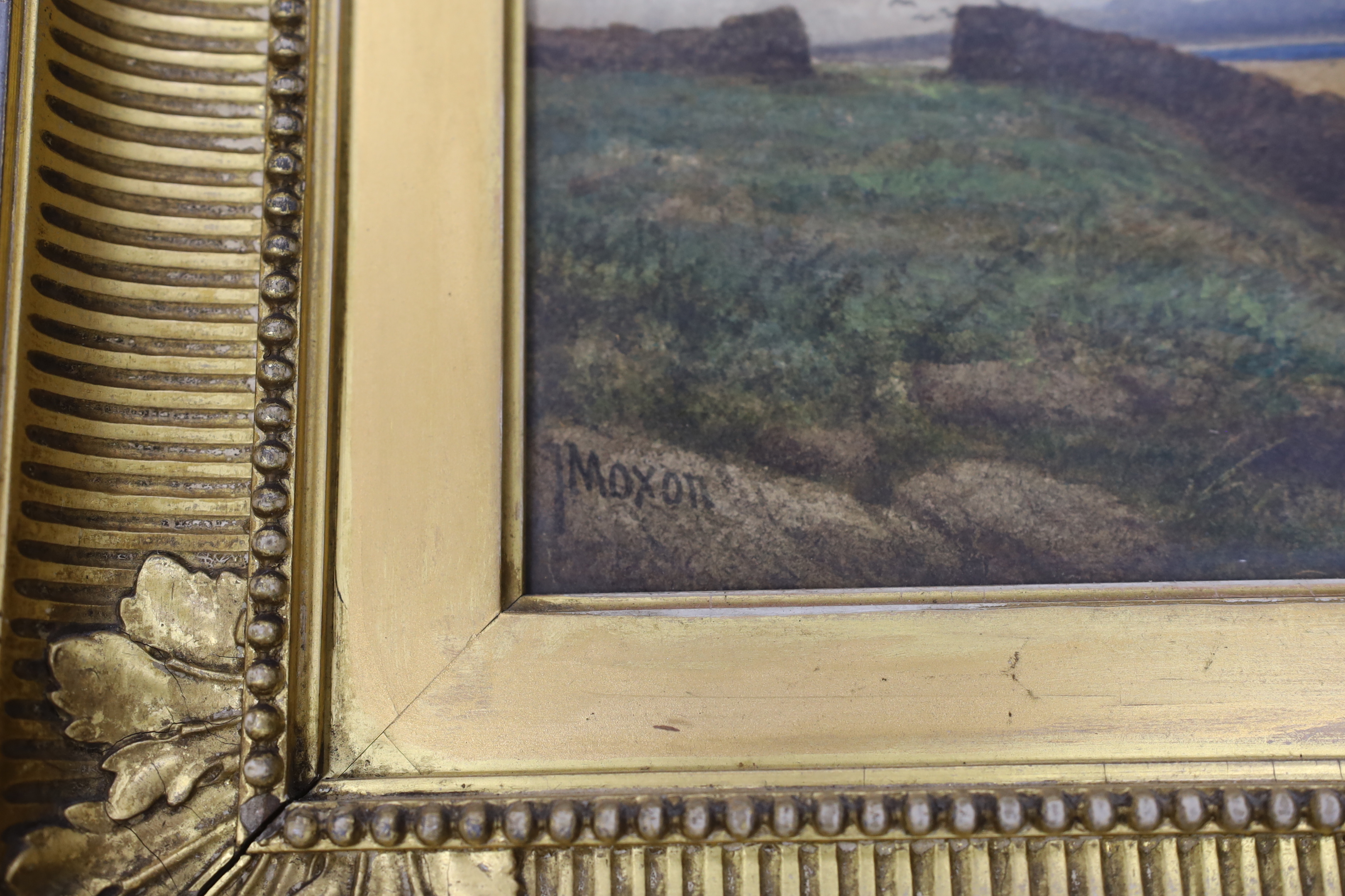 Herbert Moxon Cook (1844-1928), watercolour, Figures on a beach, signed, 26 x 46cm, housed in an ornate gilt frame